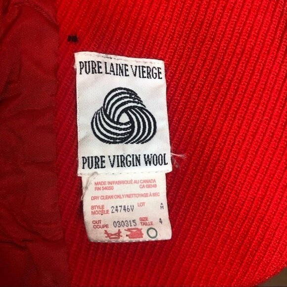 Size 4 Evan Picone Red Wool Blazer Jacket - Picture 9 of 9